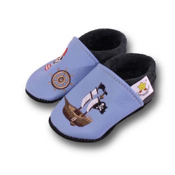 Krabbelschuhe Pirat am Steuer Schiff